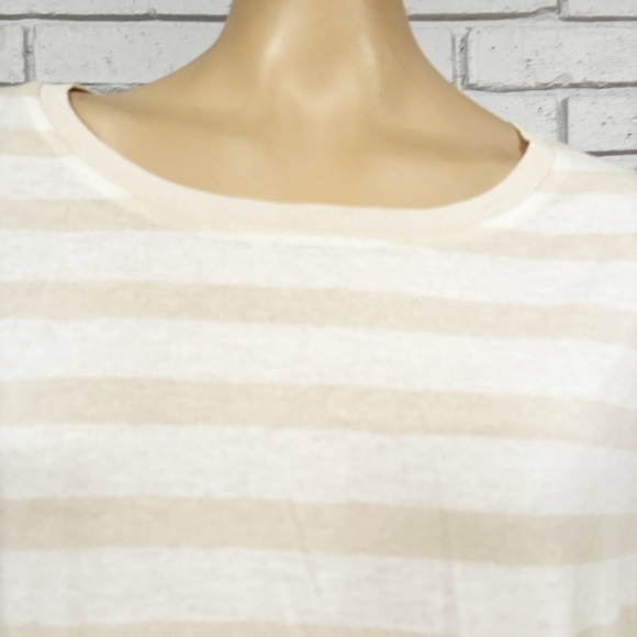 Loft Women’s Striped Neutral Long Sleeve Tee - Picture 2 of 7
